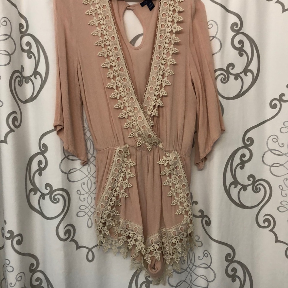 Light pink lace romper